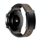 22mm T-Shaped Fold Magnetic Buckle Silicone PU Watch Band(Brown) - 1