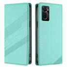 For OPPO A36 4G Embossed Multi-functional Wallet Retro Leather Phone Case(Mint Green) - 2