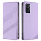 For OPPO A36 4G Embossed Multi-functional Wallet Retro Leather Phone Case(Light Purple) - 2