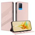 For OPPO A54 4G Embossed Multi-functional Wallet Retro Leather Phone Case(Pink) - 1