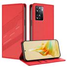 For OPPO A57 4G Embossed Multi-functional Wallet Retro Leather Phone Case(Red) - 1