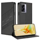For OPPO A57 5G Embossed Multi-functional Wallet Retro Leather Phone Case(Black) - 1