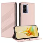 For OPPO A57 5G Embossed Multi-functional Wallet Retro Leather Phone Case(Pink) - 1