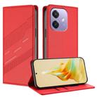 For OPPO A60 5G Embossed Multi-functional Wallet Retro Leather Phone Case(Red) - 1