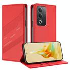 For OPPO A80 5G Embossed Multi-functional Wallet Retro Leather Phone Case(Red) - 1