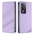 For OPPO A80 5G Embossed Multi-functional Wallet Retro Leather Phone Case(Light Purple) - 2