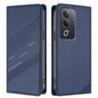 For OPPO A80 5G Embossed Multi-functional Wallet Retro Leather Phone Case(Dark Blue) - 2