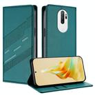 For OPPO A5 2020 Embossed Multi-functional Wallet Retro Leather Phone Case(Dark Green) - 1
