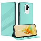 For OPPO A5 2020 Embossed Multi-functional Wallet Retro Leather Phone Case(Mint Green) - 1