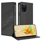 For OPPO Find X5 Embossed Multi-functional Wallet Retro Leather Phone Case(Black) - 1