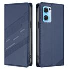 For OPPO Find X5 Lite Embossed Multi-functional Wallet Retro Leather Phone Case(Dark Blue) - 2