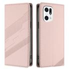For OPPO Find X5 Pro Embossed Multi-functional Wallet Retro Leather Phone Case(Pink) - 2