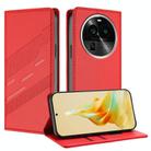 For OPPO Find X6 Pro Embossed Multi-functional Wallet Retro Leather Phone Case(Red) - 1