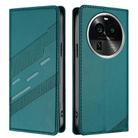 For OPPO Find X6 Pro Embossed Multi-functional Wallet Retro Leather Phone Case(Dark Green) - 2