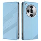 For OPPO Find X7 Ultra Embossed Multi-functional Wallet Retro Leather Phone Case(Light Blue) - 2