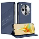 For OPPO Find X7 Ultra Embossed Multi-functional Wallet Retro Leather Phone Case(Dark Blue) - 1