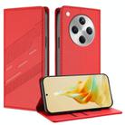 For OPPO Find X8 Embossed Multi-functional Wallet Retro Leather Phone Case(Red) - 1