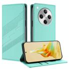 For OPPO Find X8 Embossed Multi-functional Wallet Retro Leather Phone Case(Mint Green) - 1