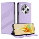 For OPPO Find X8 Embossed Multi-functional Wallet Retro Leather Phone Case(Light Purple) - 1
