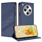 For OPPO Find X8 Embossed Multi-functional Wallet Retro Leather Phone Case(Dark Blue) - 1