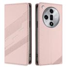 For OPPO Find X7 Embossed Multi-functional Wallet Retro Leather Phone Case(Pink) - 2
