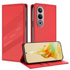 For OPPO K12 Embossed Multi-functional Wallet Retro Leather Phone Case(Red) - 1