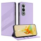 For OPPO K12 Embossed Multi-functional Wallet Retro Leather Phone Case(Light Purple) - 1