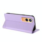 For OPPO K12x Embossed Multi-functional Wallet Retro Leather Phone Case(Light Purple) - 3