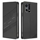 For OPPO Reno8 4G Embossed Multi-functional Wallet Retro Leather Phone Case(Black) - 2