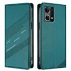 For OPPO Reno8 4G Embossed Multi-functional Wallet Retro Leather Phone Case(Dark Green) - 2