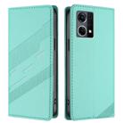 For OPPO Reno8 4G Embossed Multi-functional Wallet Retro Leather Phone Case(Mint Green) - 2