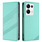 For OPPO Reno8 Pro+ Embossed Multi-functional Wallet Retro Leather Phone Case(Mint Green) - 2