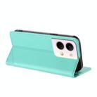 For OPPO Reno9 Embossed Multi-functional Wallet Retro Leather Phone Case(Mint Green) - 3