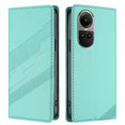For OPPO Reno10 5G Embossed Multi-functional Wallet Retro Leather Phone Case(Mint Green) - 2