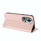 For OPPO Reno11 Global Embossed Multi-functional Wallet Retro Leather Phone Case(Pink) - 3