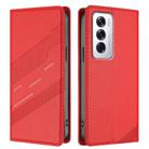 For OPPO Reno12 5G Embossed Multi-functional Wallet Retro Leather Phone Case(Red) - 2