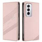 For OPPO Reno12 5G Embossed Multi-functional Wallet Retro Leather Phone Case(Pink) - 2