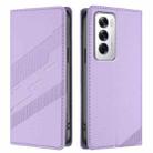 For OPPO Reno12 5G Embossed Multi-functional Wallet Retro Leather Phone Case(Light Purple) - 2