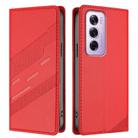 For OPPO Reno12 Pro 5G Embossed Multi-functional Wallet Retro Leather Phone Case(Red) - 2