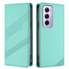 For OPPO Reno12 Pro 5G Embossed Multi-functional Wallet Retro Leather Phone Case(Mint Green) - 2