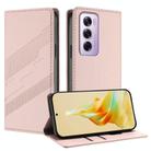 For OPPO Reno12 Pro 5G Embossed Multi-functional Wallet Retro Leather Phone Case(Pink) - 1