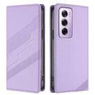 For OPPO Reno12 Pro 5G Embossed Multi-functional Wallet Retro Leather Phone Case(Light Purple) - 2