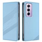 For OPPO Reno12 Pro 5G Embossed Multi-functional Wallet Retro Leather Phone Case(Light Blue) - 2