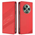For OPPO Reno12 F Embossed Multi-functional Wallet Retro Leather Phone Case(Red) - 2