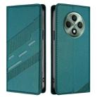 For OPPO Reno12 F Embossed Multi-functional Wallet Retro Leather Phone Case(Dark Green) - 2