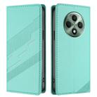 For OPPO Reno12 F Embossed Multi-functional Wallet Retro Leather Phone Case(Mint Green) - 2