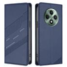 For OPPO Reno12 F Embossed Multi-functional Wallet Retro Leather Phone Case(Dark Blue) - 2