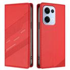 For OPPO Reno13 5G Embossed Multi-functional Wallet Retro Leather Phone Case(Red) - 2