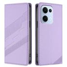 For OPPO Reno13 5G Embossed Multi-functional Wallet Retro Leather Phone Case(Light Purple) - 2