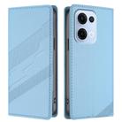 For OPPO Reno13 5G Embossed Multi-functional Wallet Retro Leather Phone Case(Light Blue) - 2